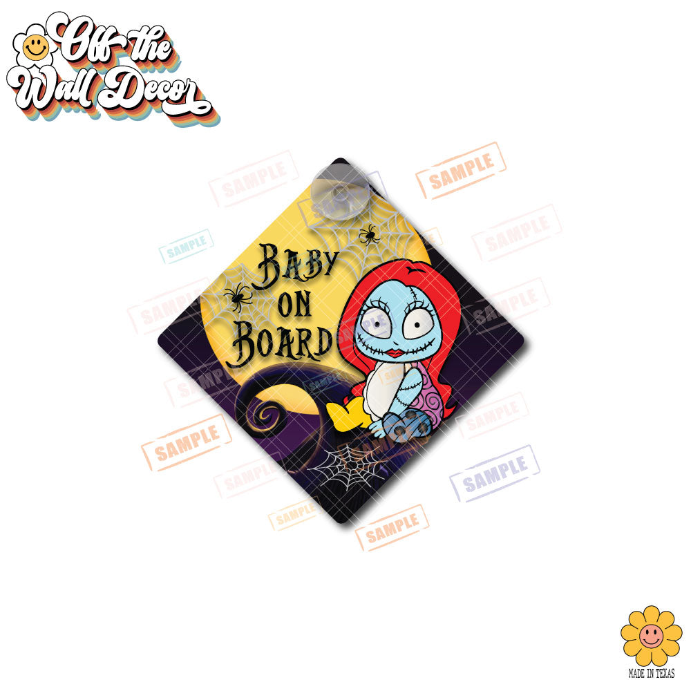 Sally Halloween | Baby on Board | Suction Cup Sign, Magnet OR Vinyl Decal Sticker