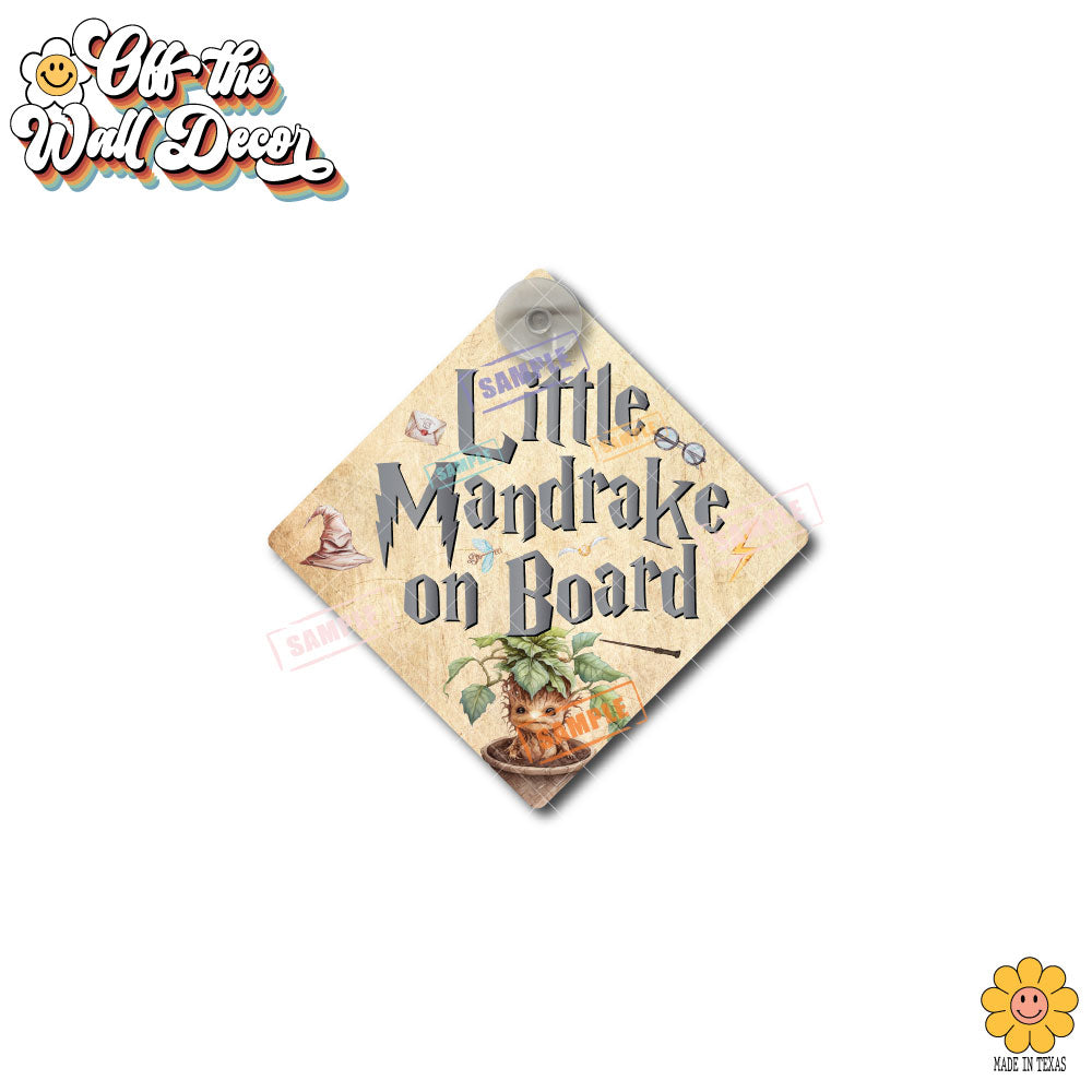 Little Mandrake on Board | Baby on Board | Suction Cup Sign, Magnet OR Vinyl Decal Sticker