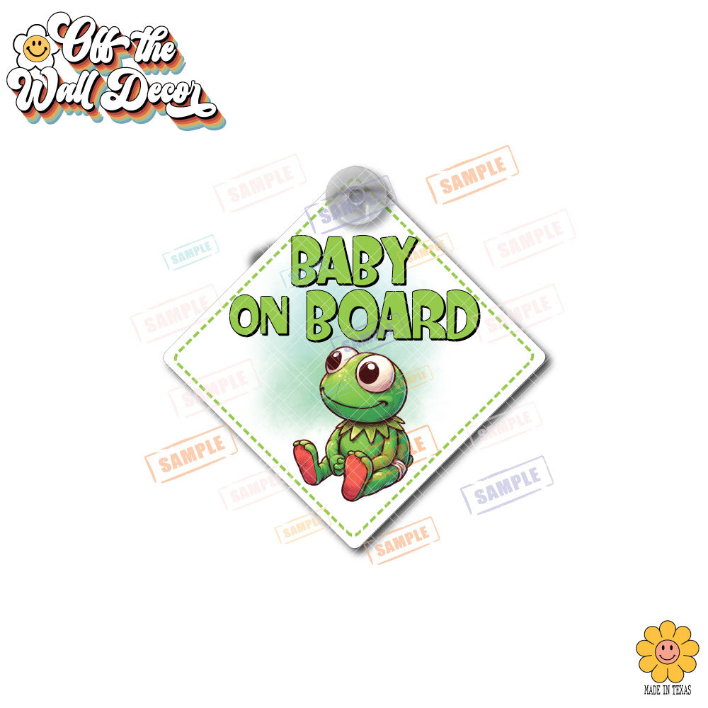 Baby Kermit | Baby on Board | Suction Cup Sign, Magnet OR Vinyl Decal Sticker
