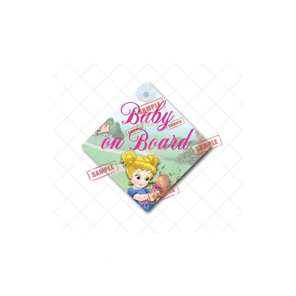Little Cinderella | Baby on Board | Suction Cup Sign, Magnet OR Vinyl Decal Sticker