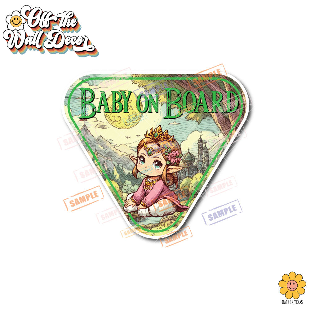Baby Zelda | Baby on Board | Suction Cup Sign, Magnet OR Vinyl Decal Sticker