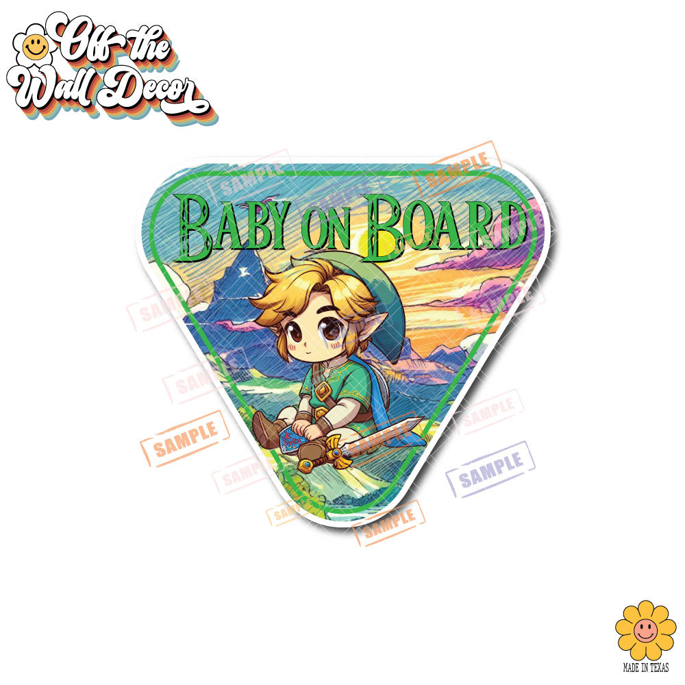 Link | Baby on Board | Suction Cup Sign, Magnet OR Vinyl Decal Sticker