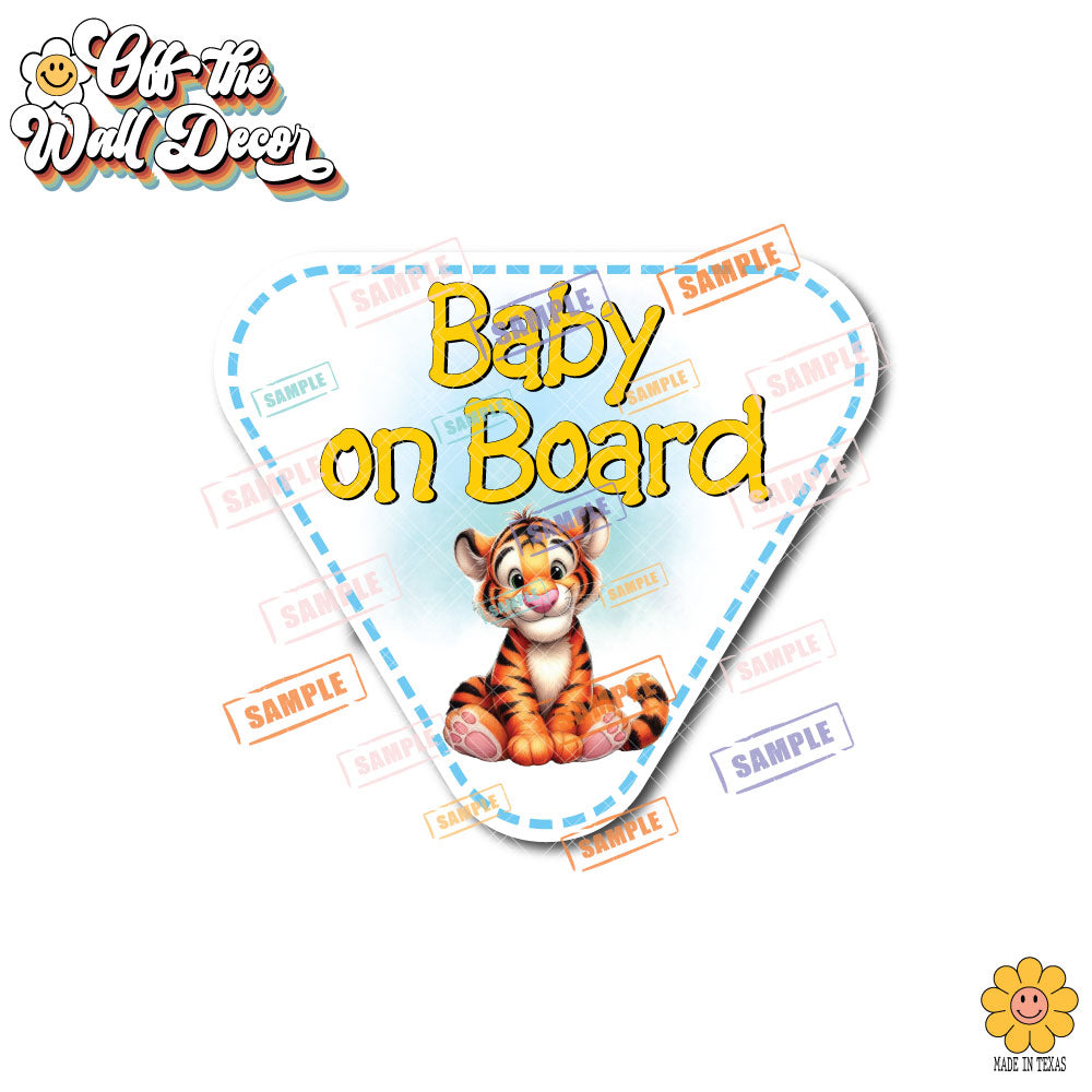 Baby Tigger | Baby on Board | Suction Cup Sign, Magnet OR Vinyl Decal Sticker