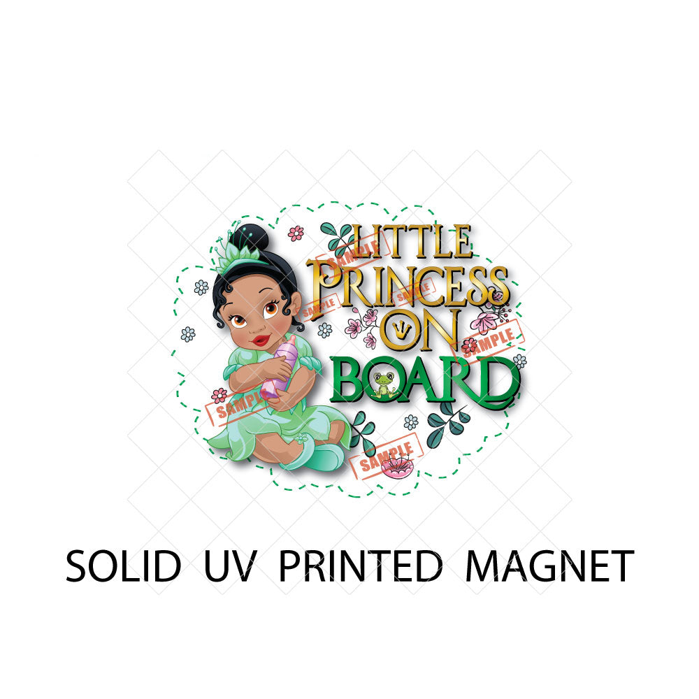 Baby Princess Tiana | Baby on Board | Suction Cup Sign, Magnet OR Vinyl Decal Sticker