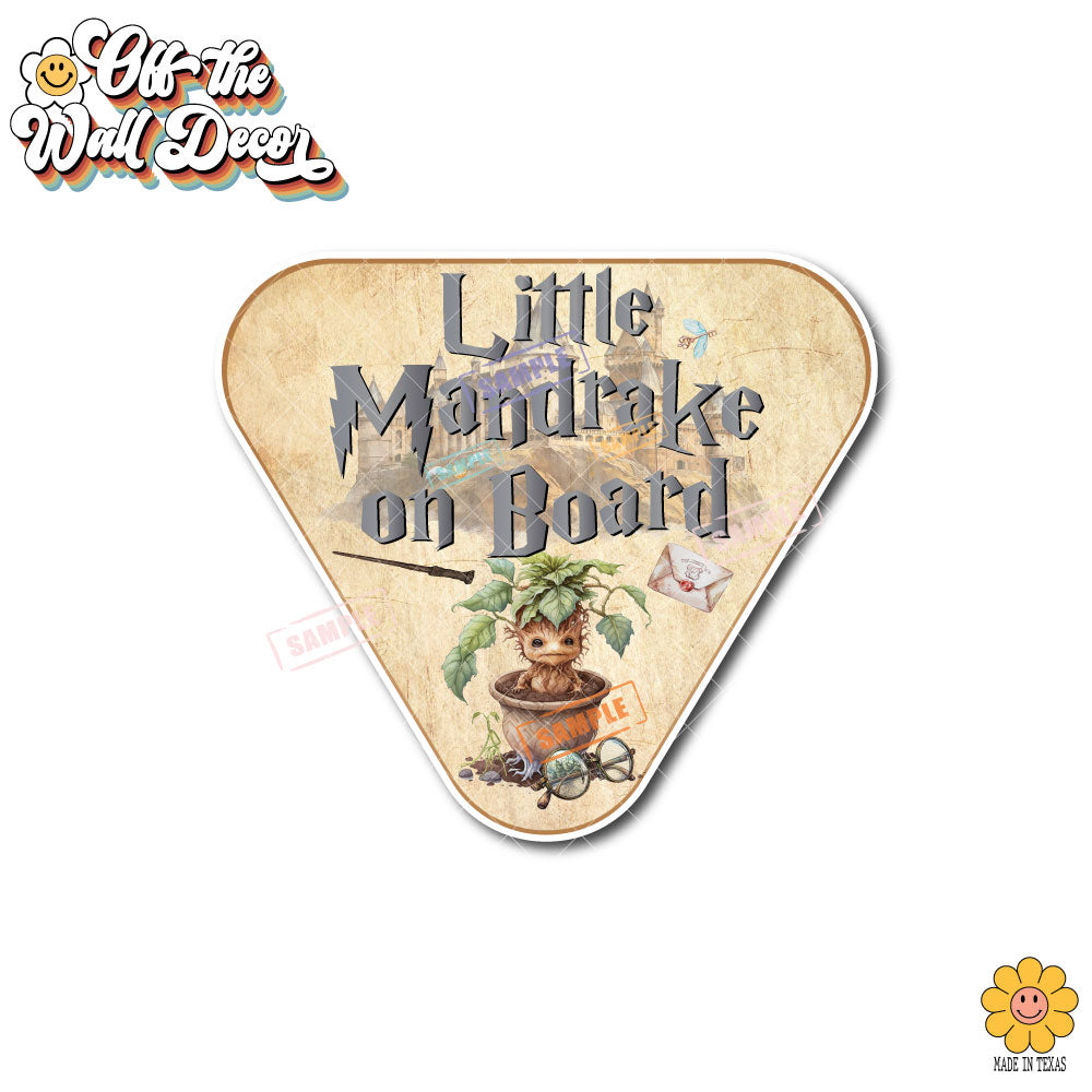 Little Mandrake on Board | Baby on Board | Suction Cup Sign, Magnet OR Vinyl Decal Sticker