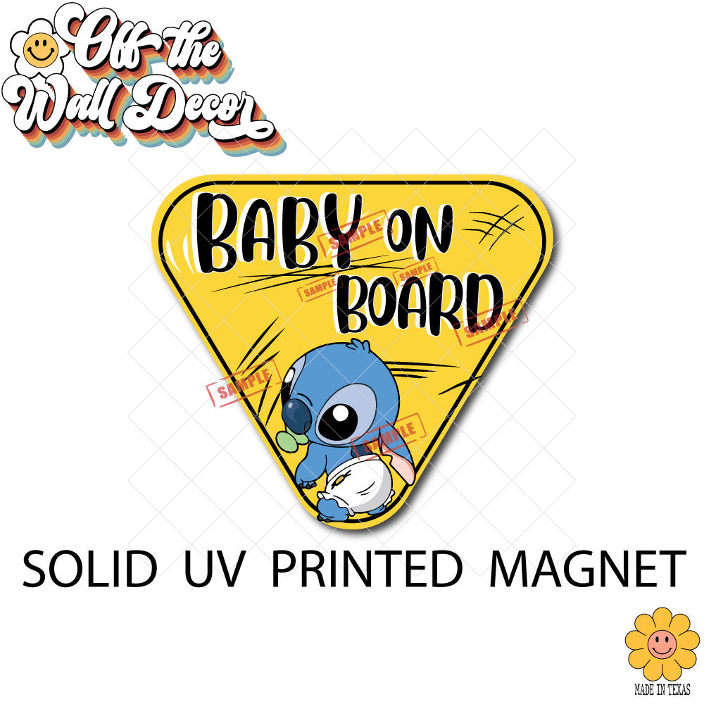 Baby Stitch | Baby on Board | Suction Cup Sign, Magnet OR Vinyl Decal Sticker