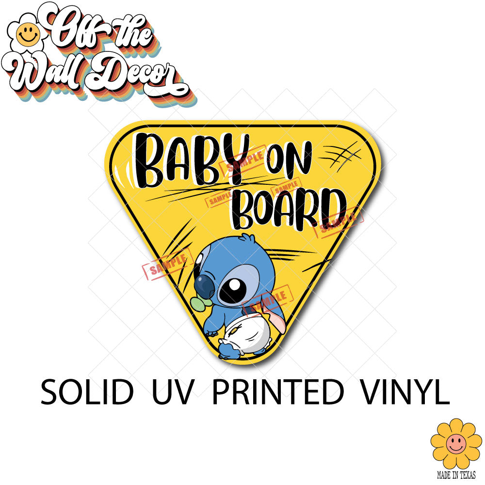 Baby Stitch | Baby on Board | Suction Cup Sign, Magnet OR Vinyl Decal Sticker