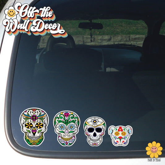 Sugar Skull Family | Car/Truck Sticker, Automotive Decals, Family Car Bling Stickers and Decals, for Windows