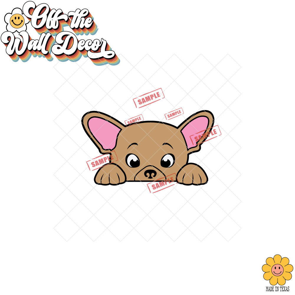 Peeking Chihuahua | Car/Truck Sticker, Automotive Decals, Car Bling Stickers and Decals, Pet Cat Dog Decal for Window