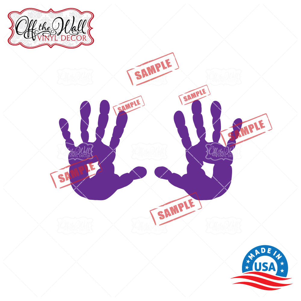 UP Family Hand Prints Mailbox Decals