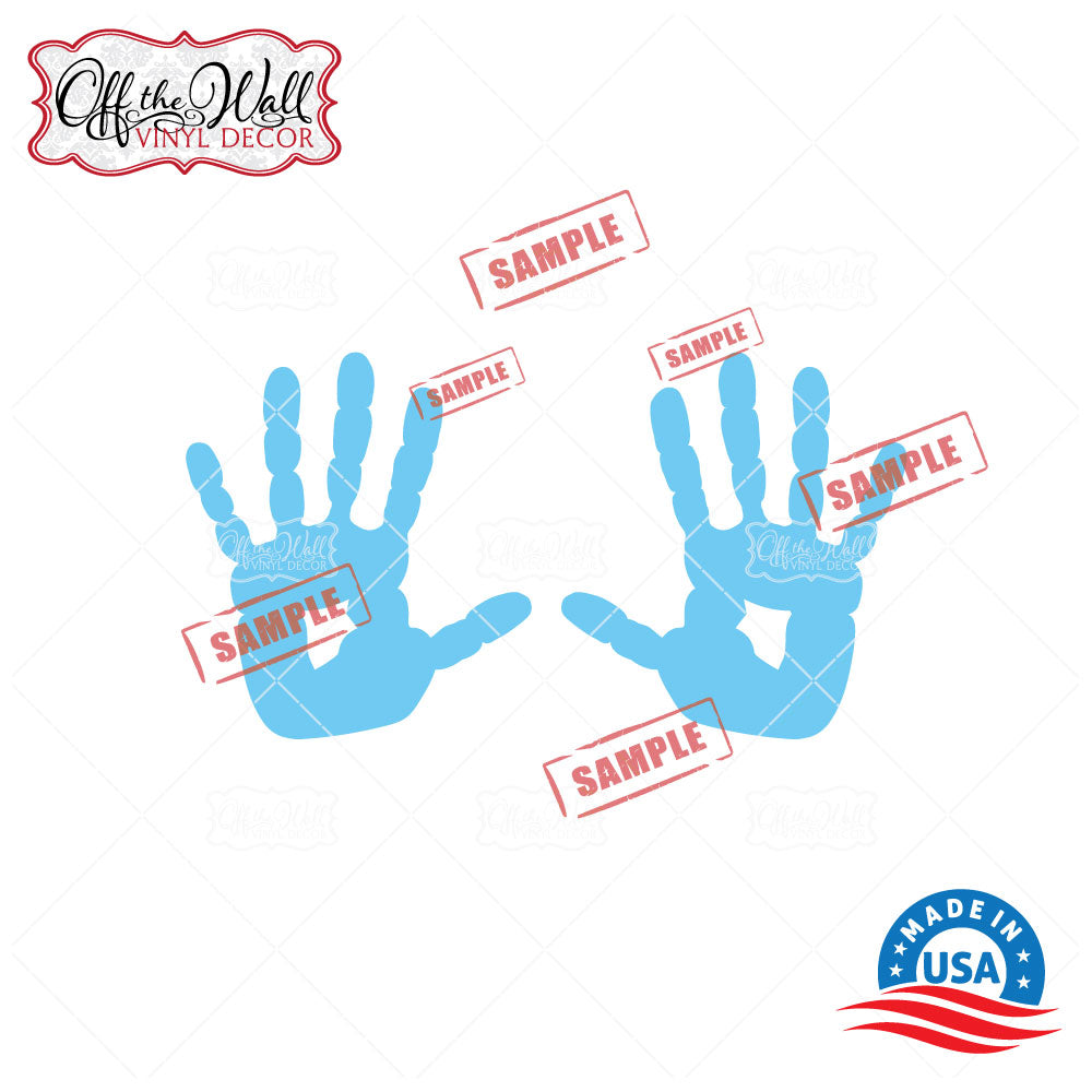 UP Family Hand Prints Mailbox Decals