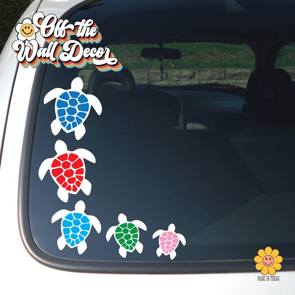 TURTLE Family | Car/Truck Sticker, Automotive Decals, Family Car Bling Stickers and Decals, Pet Cat Dog Decal for Window