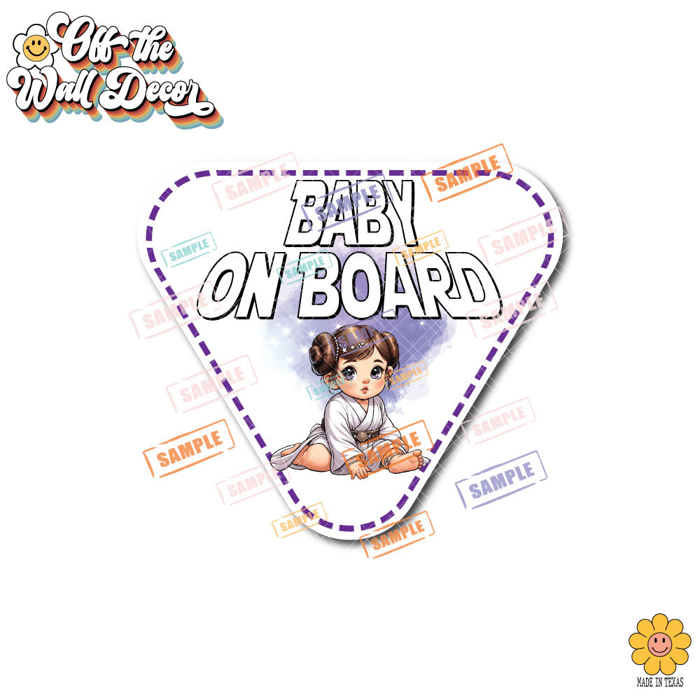 Baby Princess Leia | Baby on Board | Suction Cup Sign, Magnet OR Vinyl Decal Sticker