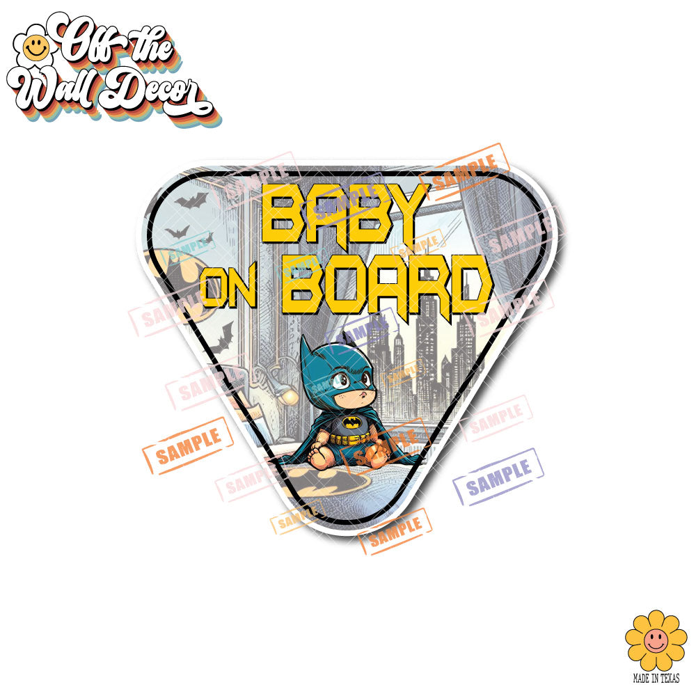 Little Hero Bat Dude | Baby on Board | Suction Cup Sign, Magnet OR Vinyl Decal Sticker