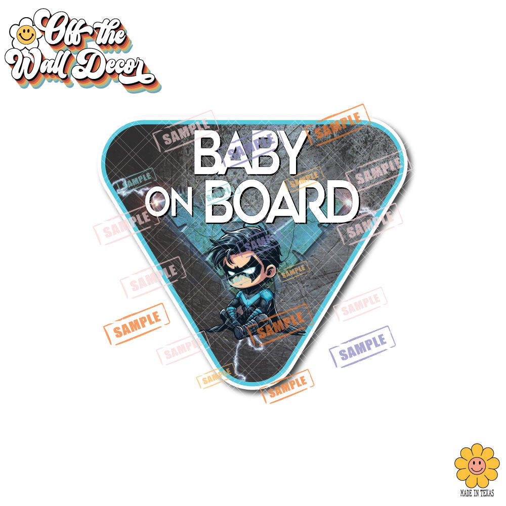 Little Nightwing | Baby on Board | Suction Cup Sign, Magnet OR Vinyl Decal Sticker