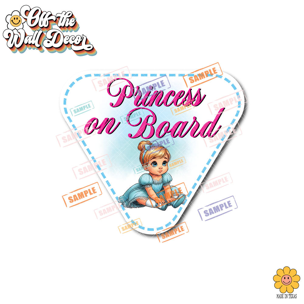 Little Cinderella | Baby on Board | Suction Cup Sign, Magnet OR Vinyl Decal Sticker