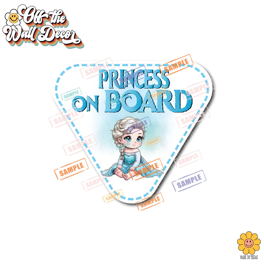 Little Princess Elsa | Baby on Board | Suction Cup Sign, Magnet OR Vinyl Decal Sticker