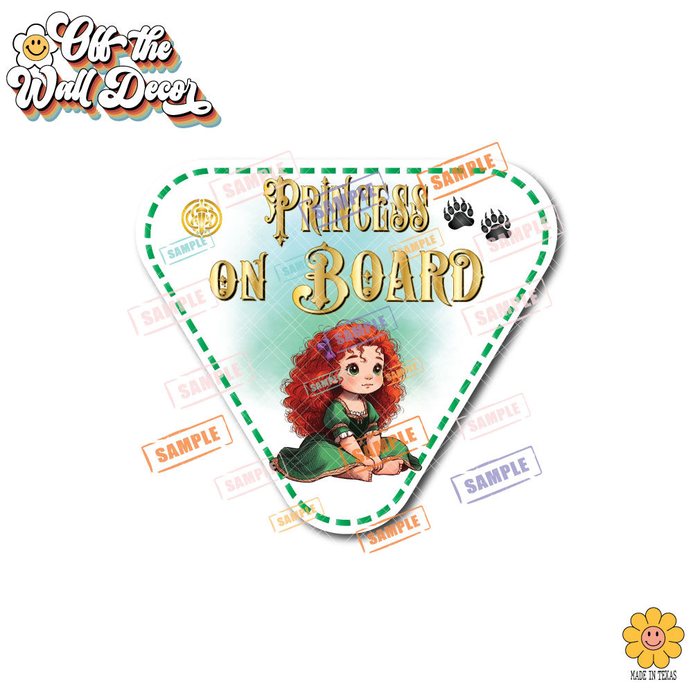 Little Princess Merida | Baby on Board | Suction Cup Sign, Magnet OR Vinyl Decal Sticker