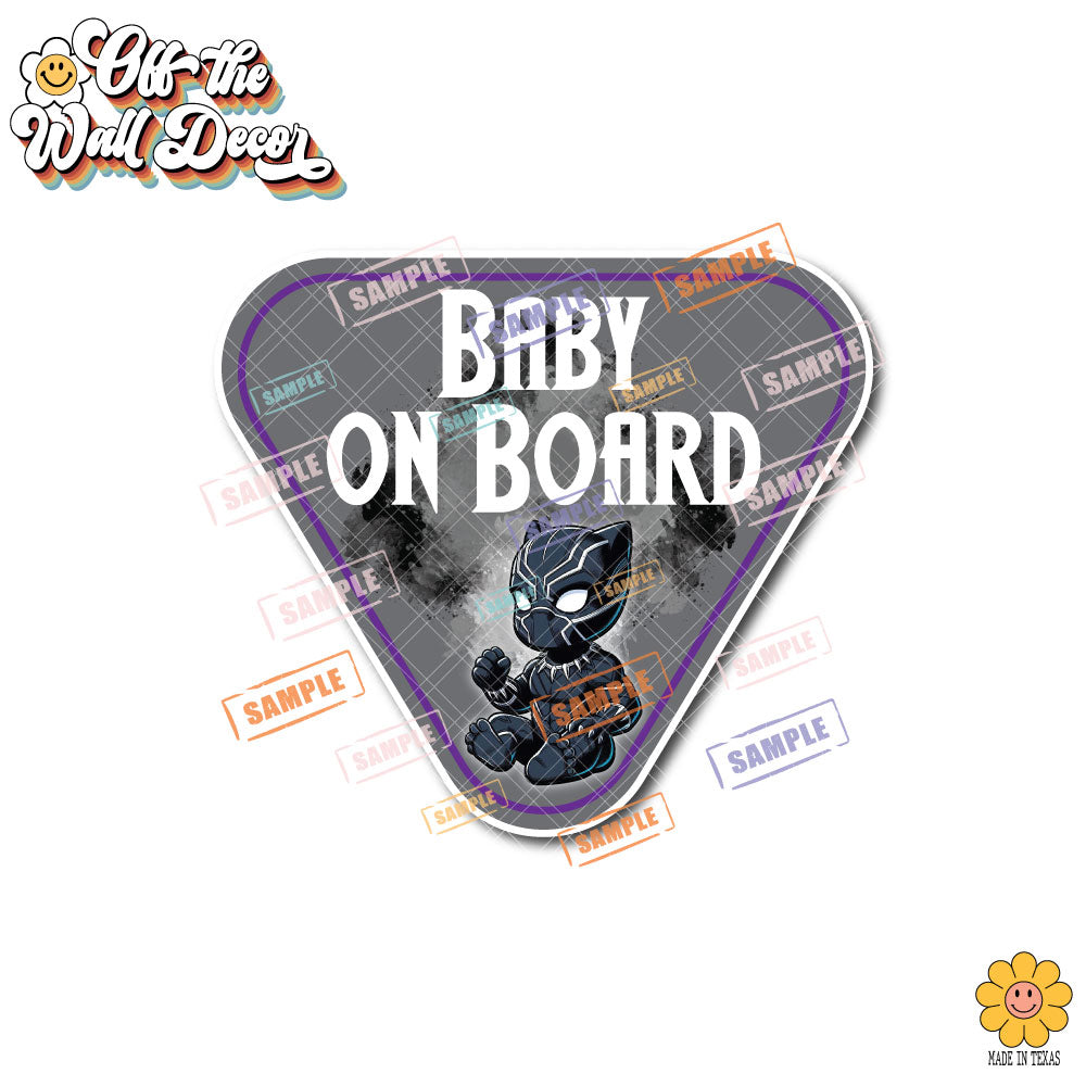 Little Black Panther | Baby on Board | Suction Cup Sign, Magnet OR Vinyl Decal Sticker