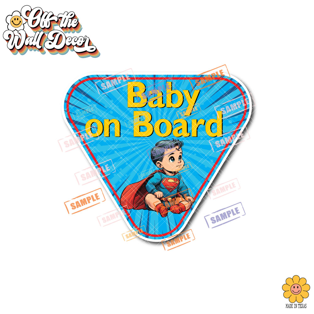Little Hero Superbaby | Baby on Board | Suction Cup Sign, Magnet OR Vinyl Decal Sticker
