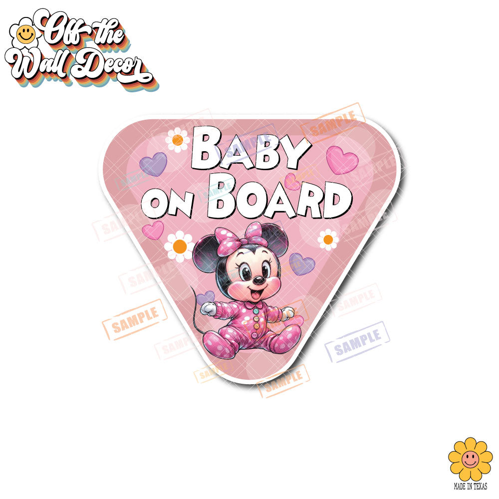 Baby Minnie | Baby on Board | Suction Cup Sign, Magnet OR Vinyl Decal Sticker
