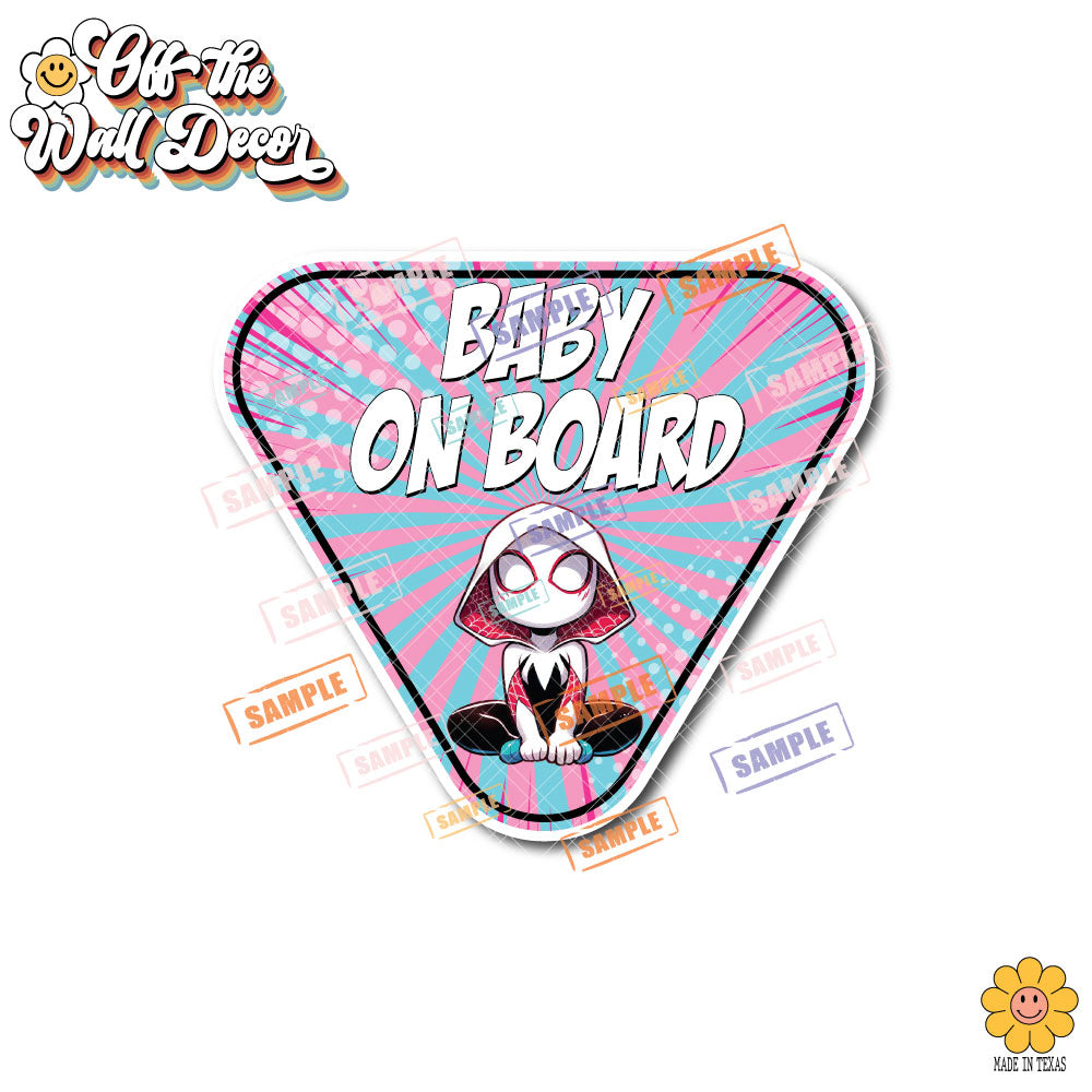Little Spider Gwen | Baby on Board | Suction Cup Sign, Magnet OR Vinyl Decal Sticker
