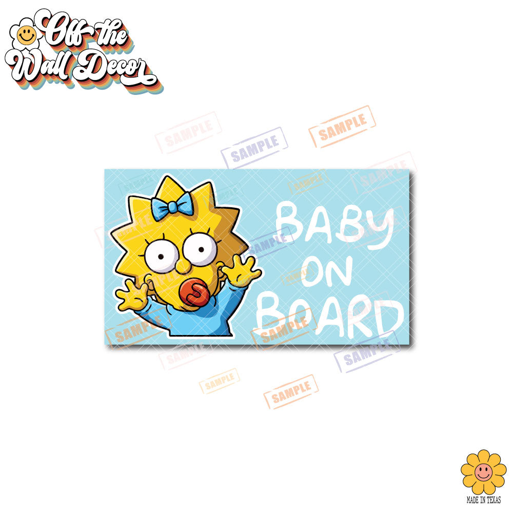 Maggie | Baby on Board | Suction Cup Sign, Magnet OR Vinyl Decal Sticker