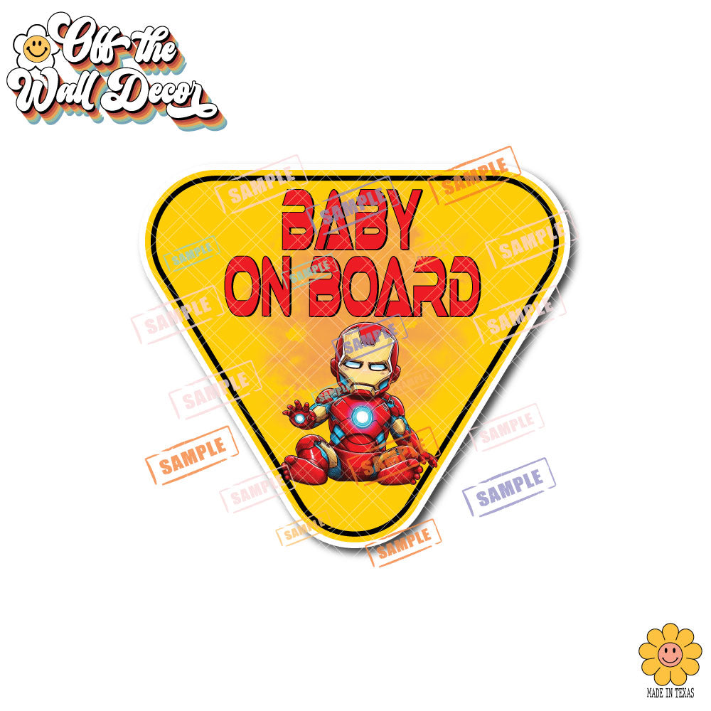 Little Hero Ironman | Baby on Board | Suction Cup Sign, Magnet OR Vinyl Decal Sticker