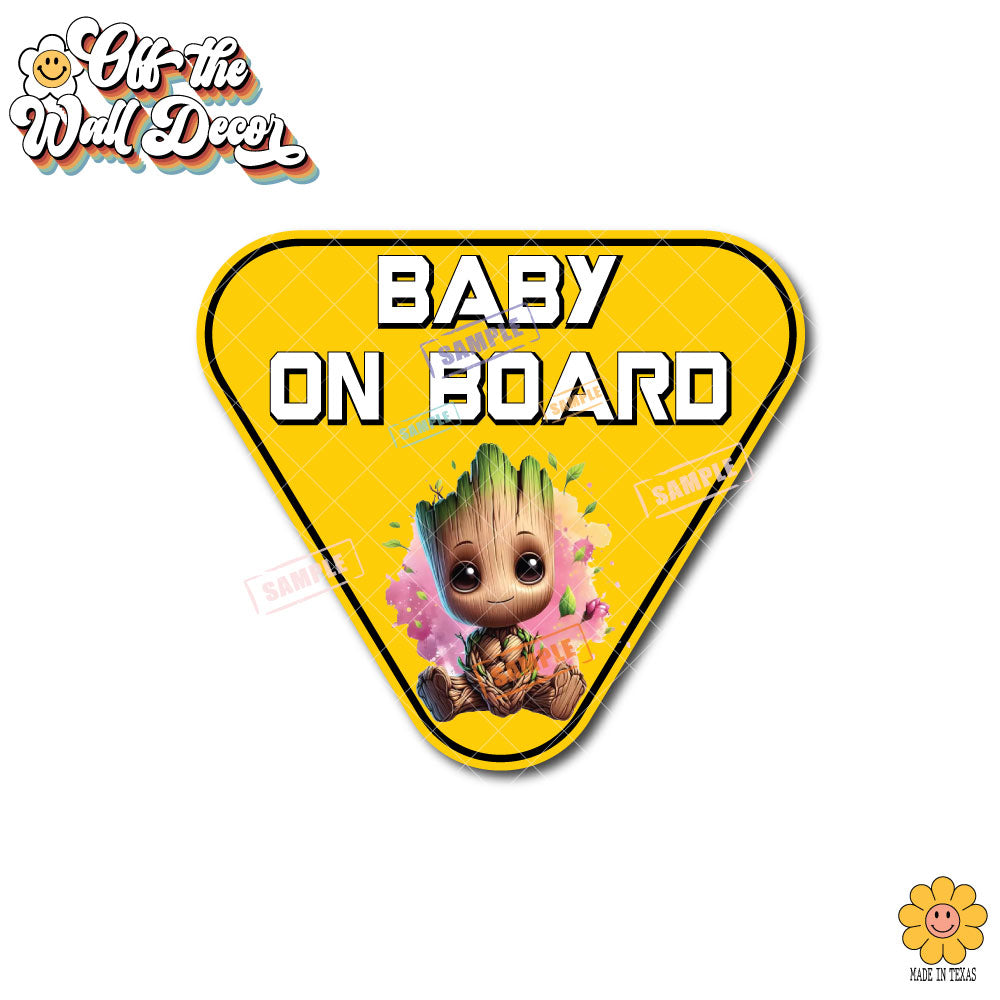 Baby Groot | Baby on Board | Suction Cup Sign, Magnet OR Vinyl Decal Sticker