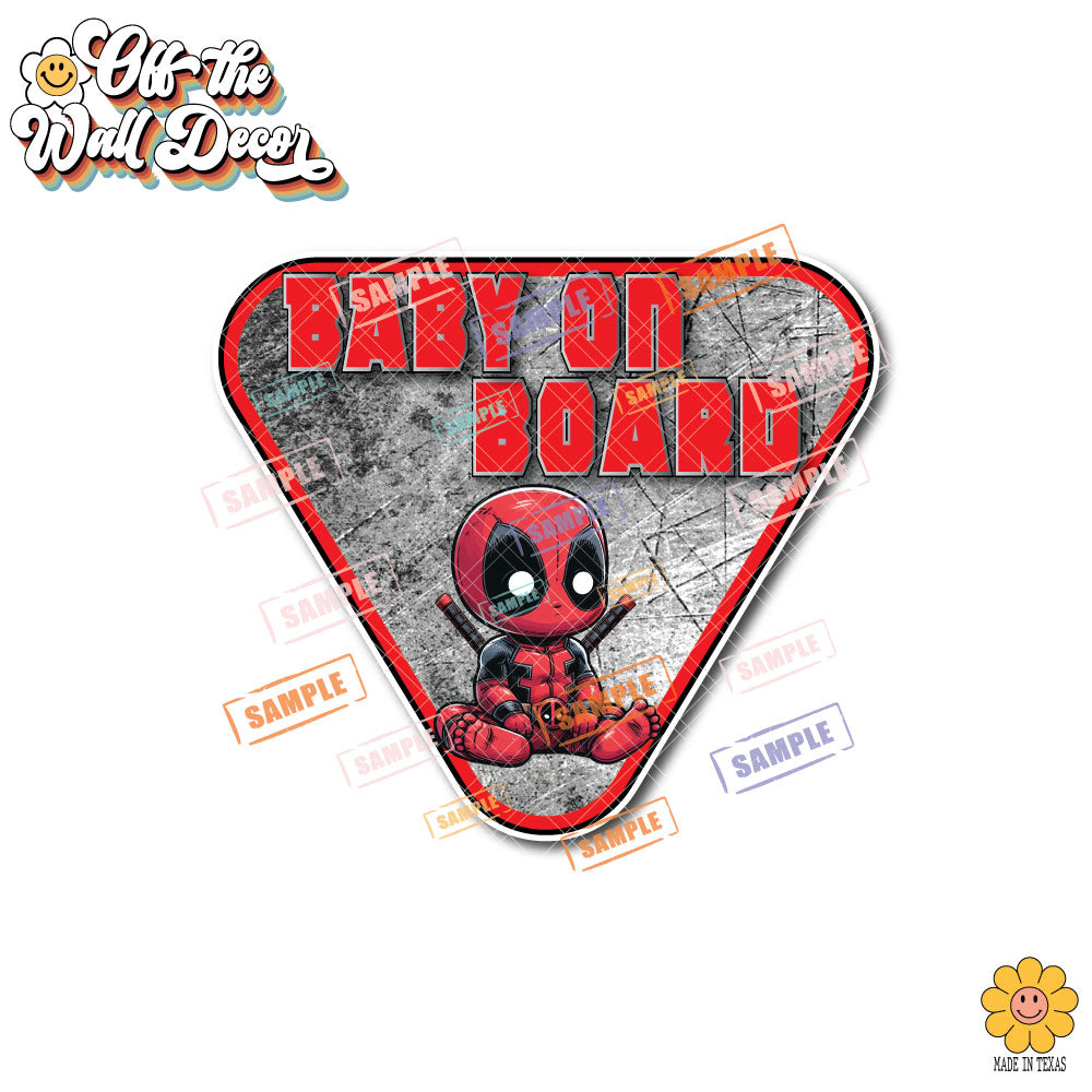 Baby DeadPool | Baby on Board | Suction Cup Sign, Magnet OR Vinyl Decal Sticker