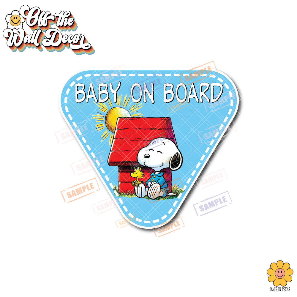 Little Snoopy Pup & Friend | Baby on Board | Suction Cup Sign, Magnet OR Vinyl Decal Sticker