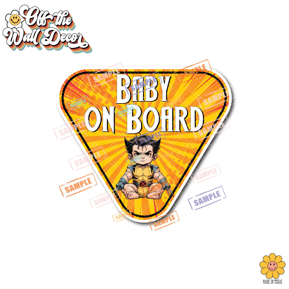 Little Wolverine | Baby on Board | Suction Cup Sign, Magnet OR Vinyl Decal Sticker