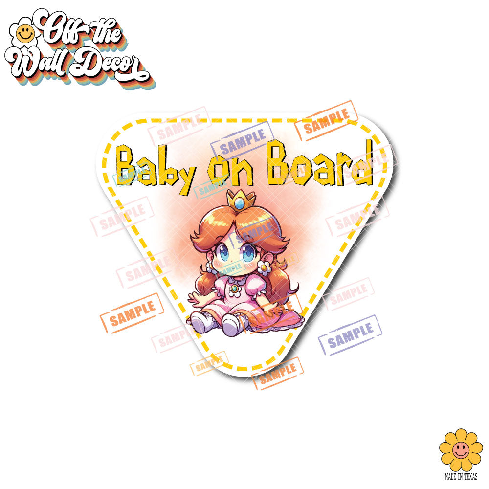 Baby Princess Daisy | Baby on Board | Suction Cup Sign, Magnet OR Vinyl Decal Sticker