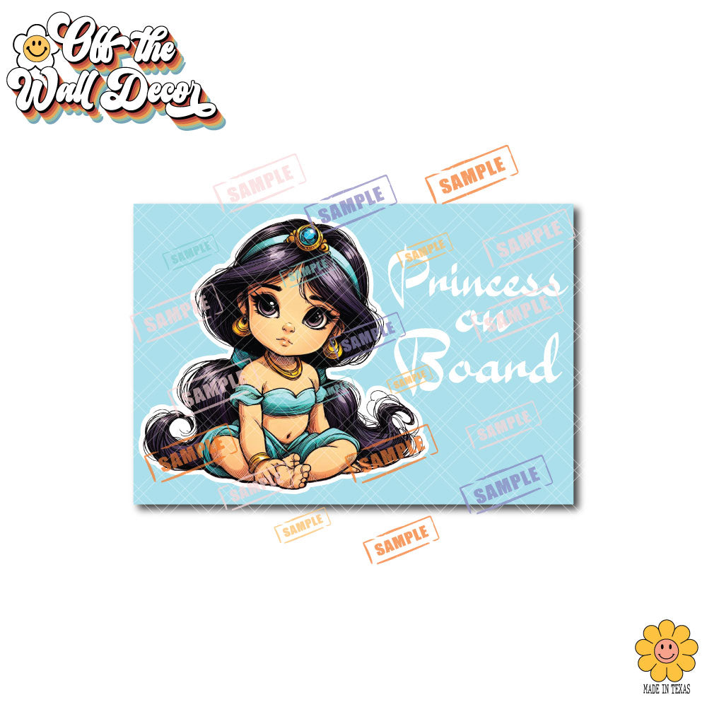 Baby Princess Jasmine | Baby on Board | Suction Cup Sign, Magnet OR Vinyl Decal Sticker