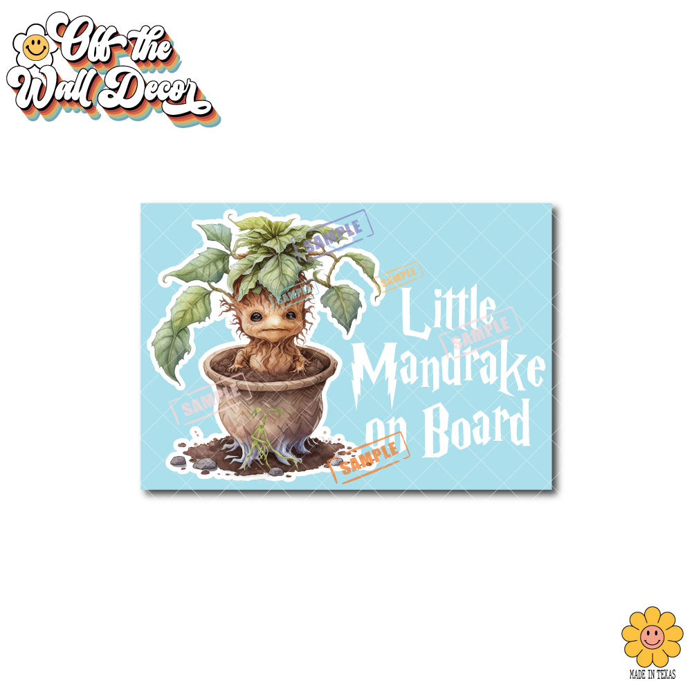 Little Mandrake on Board | Baby on Board | Suction Cup Sign, Magnet OR Vinyl Decal Sticker