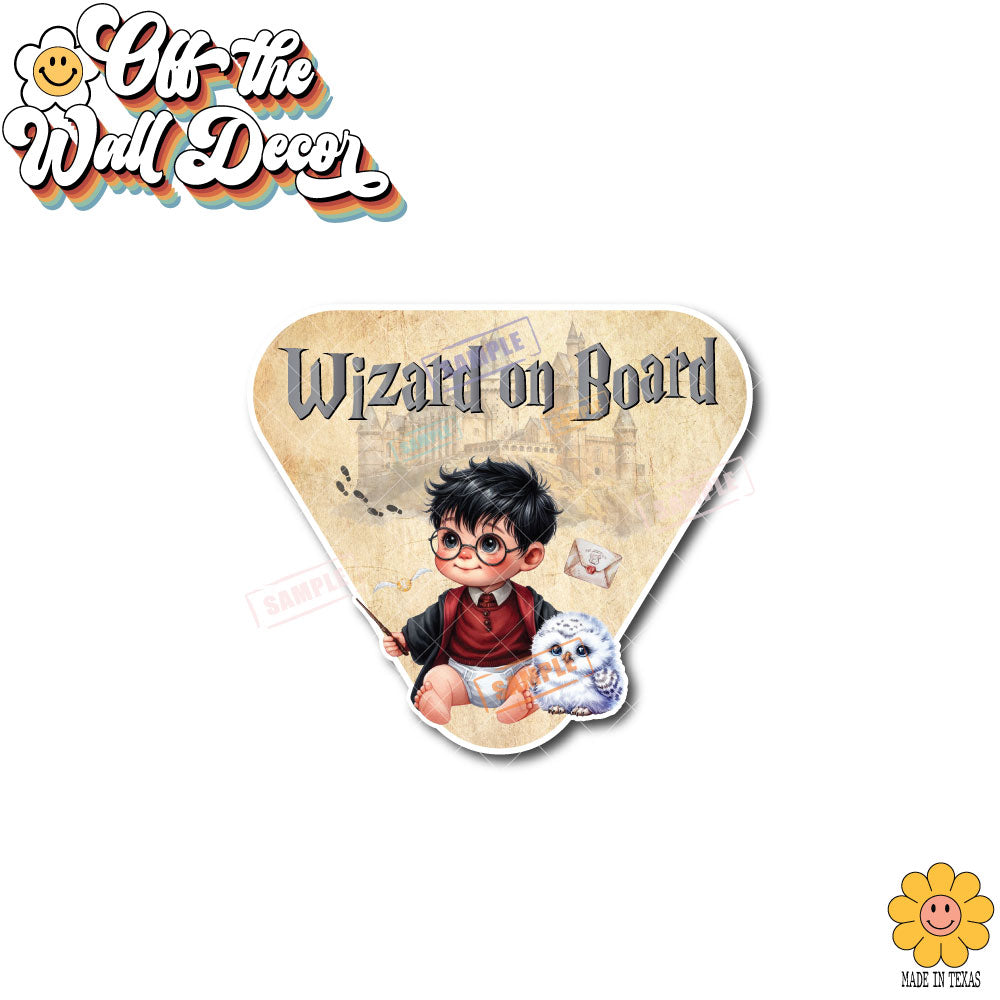 Little Wizard on Board | Baby on Board | Suction Cup Sign, Magnet OR Vinyl Decal Sticker