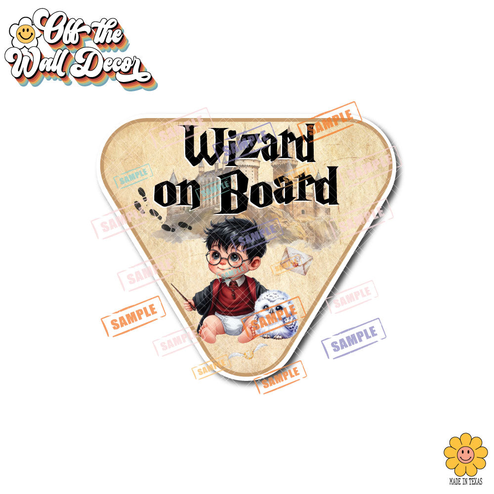Little Wizard on Board | Baby on Board | Suction Cup Sign, Magnet OR Vinyl Decal Sticker