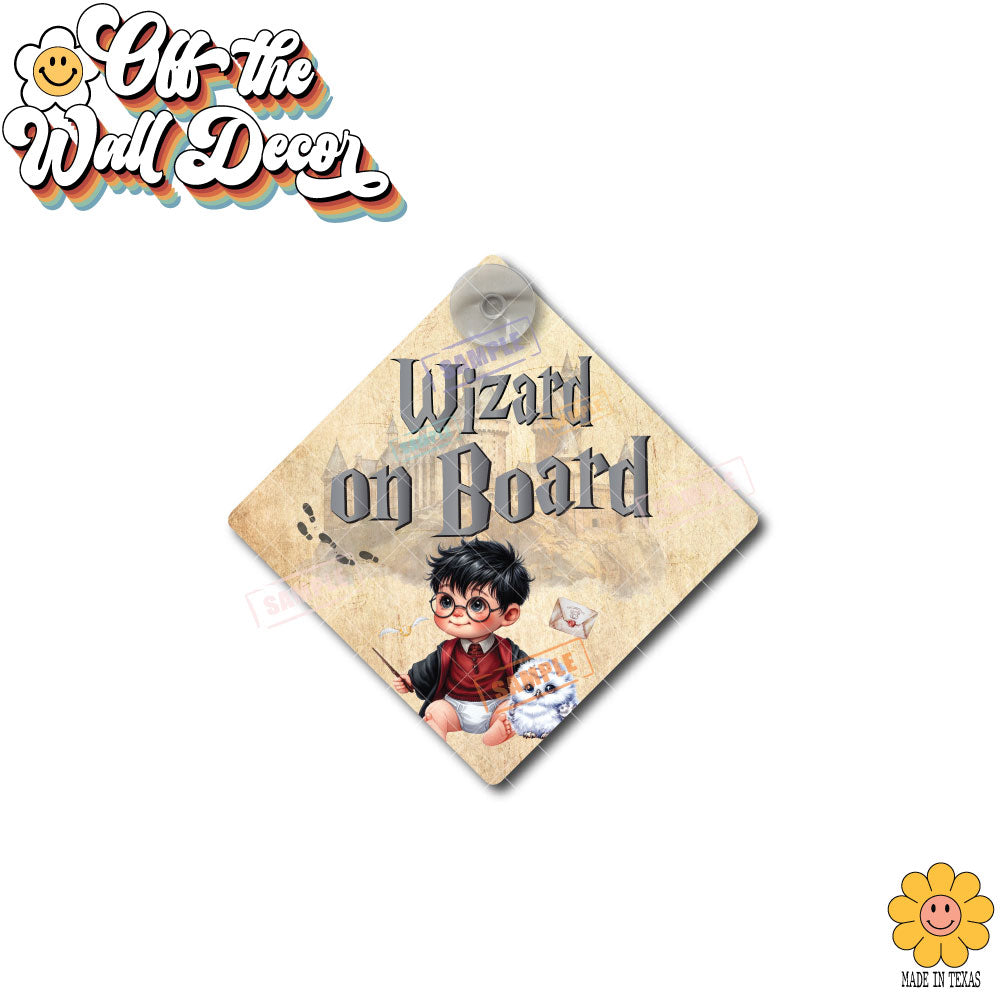 Little Wizard on Board | Baby on Board | Suction Cup Sign, Magnet OR Vinyl Decal Sticker