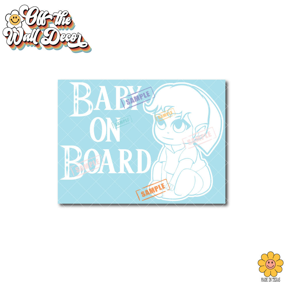 Link | Baby on Board | Suction Cup Sign, Magnet OR Vinyl Decal Sticker