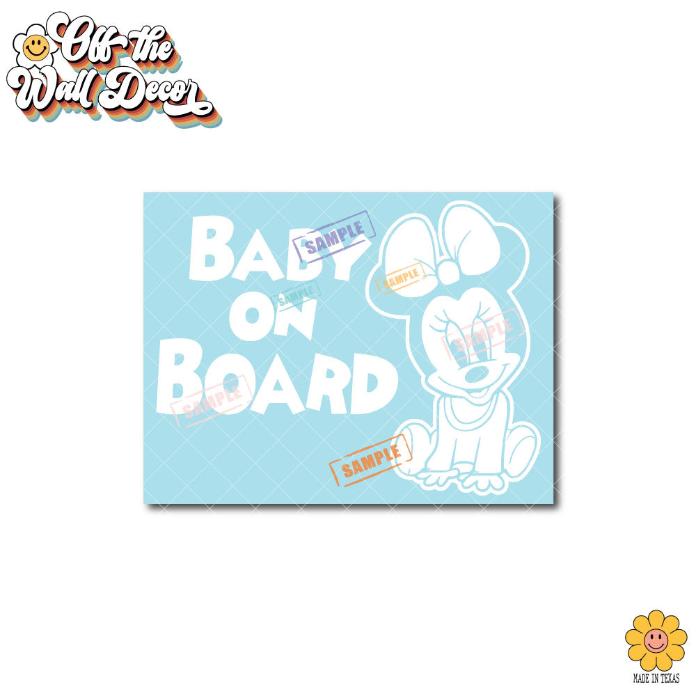 Baby Minnie | Baby on Board | Suction Cup Sign, Magnet OR Vinyl Decal Sticker