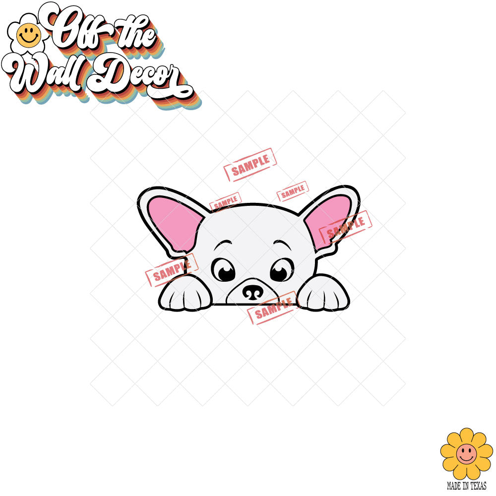 Peeking Chihuahua | Car/Truck Sticker, Automotive Decals, Car Bling Stickers and Decals, Pet Cat Dog Decal for Window