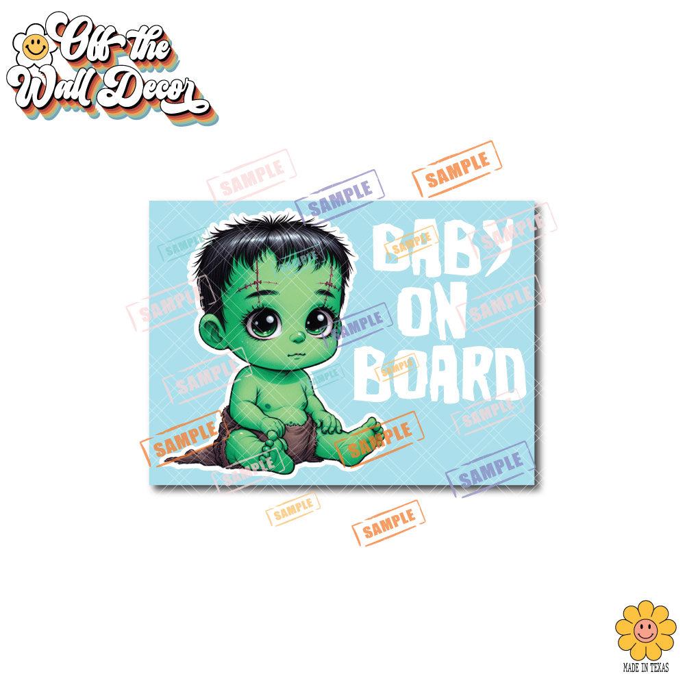 Baby Franky | Baby on Board | Suction Cup Sign, Magnet OR Vinyl Decal Sticker
