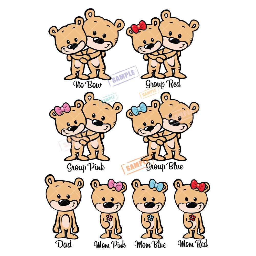 Brown Bears Stick Figure | Car/Truck Sticker, Automotive Decals, Family Car Bling Stickers and Decals, Decal for Window