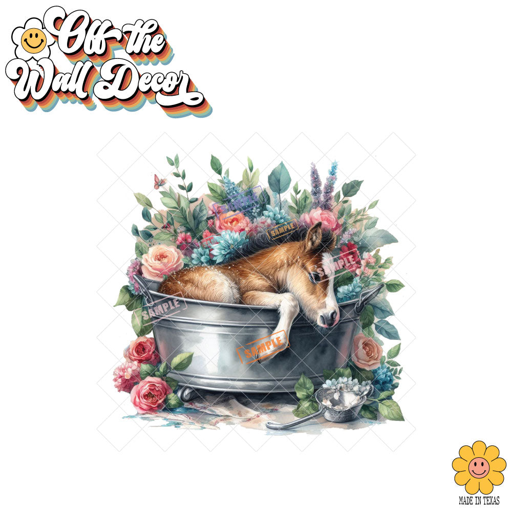 Colt in a Tub | 3 Designs | Potholders, Trivets, Hot pads, Oven mitts, Heat resistant, and Washable
