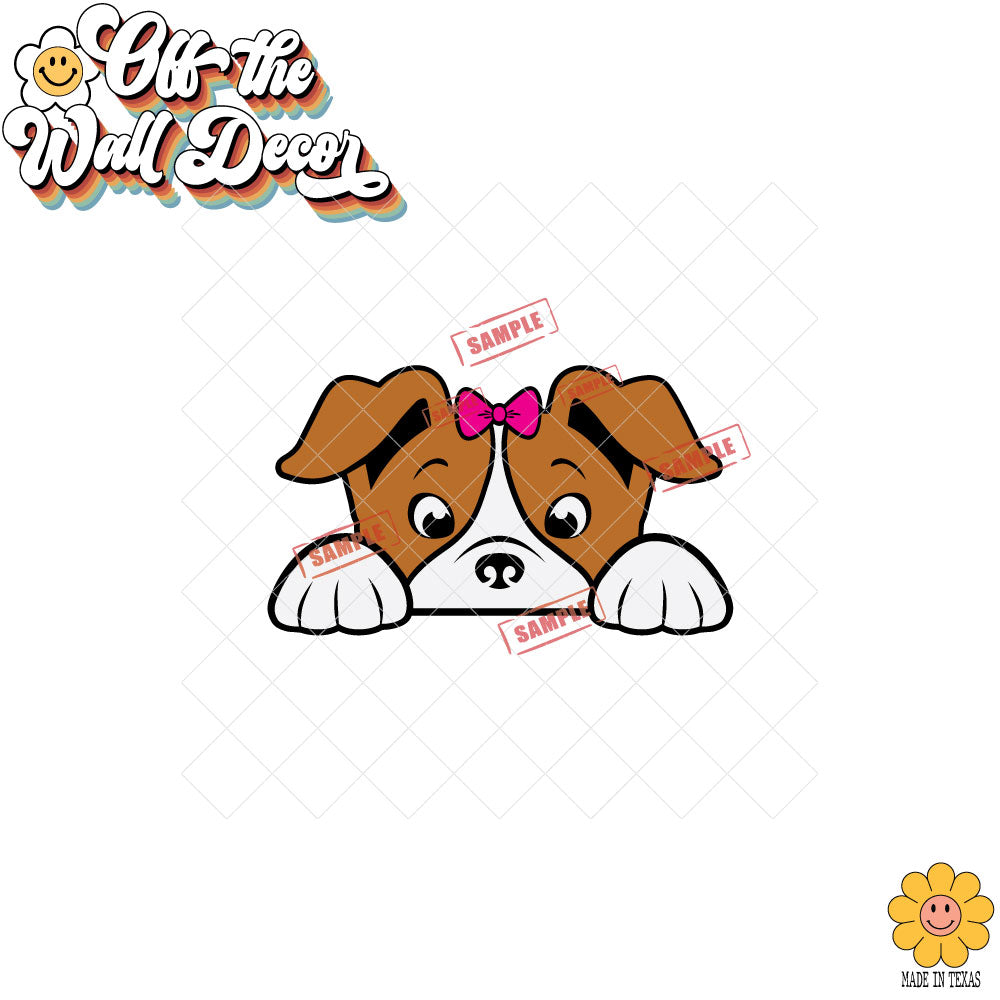 Peeking Jack Russell | Car/Truck Sticker, Automotive Decals, Car Bling Stickers and Decals, Pet Cat Dog Decal for Window