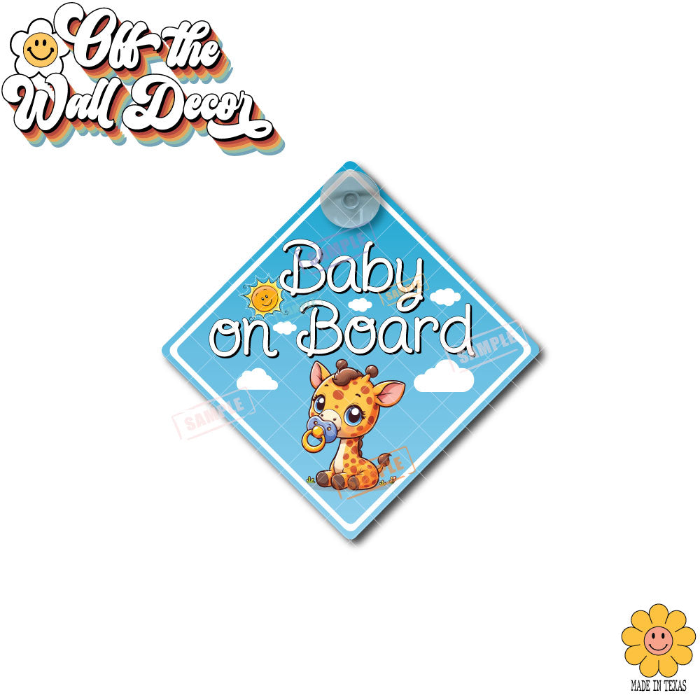 Baby Giraffe | Baby on Board | Suction Cup Sign, Magnet OR Vinyl Decal Sticker