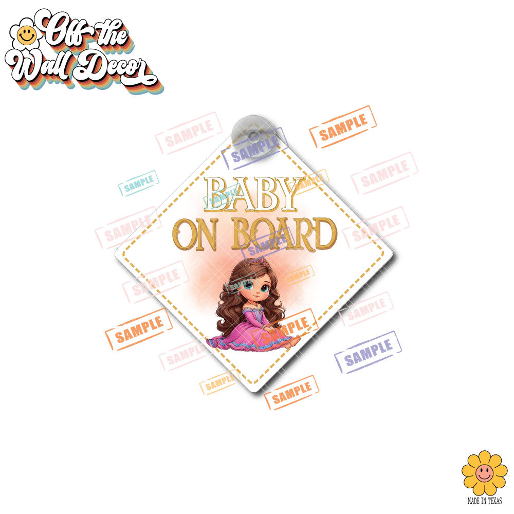 Princess Elena | Baby on Board | Suction Cup Sign, Magnet OR Vinyl Decal Sticker
