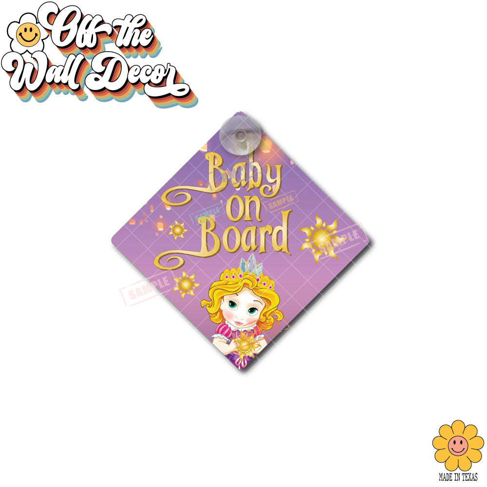 Baby Rapunzel | Baby on Board | Suction Cup Sign, Magnet OR Vinyl Decal Sticker