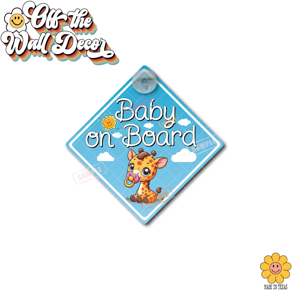 Baby Giraffe | Baby on Board | Suction Cup Sign, Magnet OR Vinyl Decal Sticker