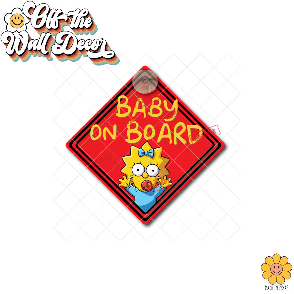 Maggie | Baby on Board | Suction Cup Sign, Magnet OR Vinyl Decal Sticker